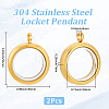 2Pcs 304 Stainless Steel Locket Pendants STAS-BBC0010-33-2
