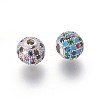 Brass Micro Pave Cubic Zirconia Beads LS-ZIRC-F098-02P-8mm-2