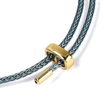 Natural Jadeite Adjustable Cowhide Leather Cord Slider Bracelets with Brass Slider Beads BJEW-N041-06B-1
