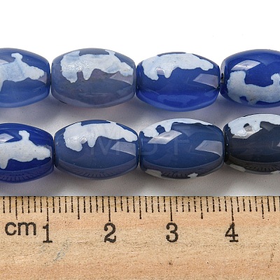 Blue Tibetan Style dZi Beads Strands TDZI-NH0001-C05-01-1