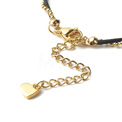 Nylon Cord & 304 Stainless Steel Ball Chain Bracelet for Couples BJEW-JB06801-01-1