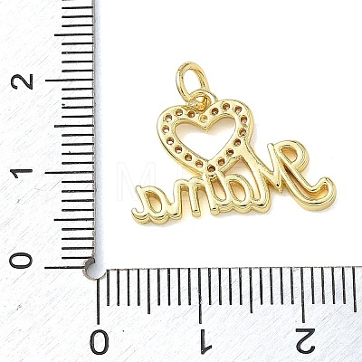 Mother's Day Brass Micro Pave Clear Cubic Zirconia Pendants KK-T085-16B-G-1