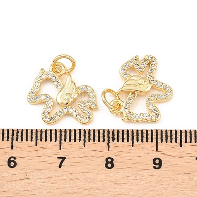 Brass Micro Pave Cubic Zirconia Pendants KK-C162-033G-1