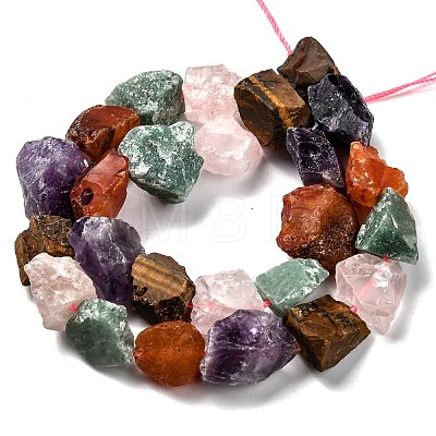 Rough Raw Natural Mixed Gemstone Beads Strands G-J390-B05-1