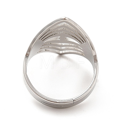 201 Stainless Steel Wide Eye Adjustable Ring for Women RJEW-F131-04P-1