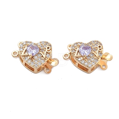 Brass Micro Pave Cubic Zirconia Box Clasps KK-B125-07G-02-1