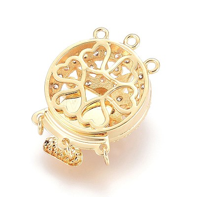 Brass Micro Pave Cubic Zirconia Box Clasps ZIRC-F107-07G-1