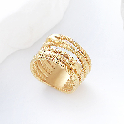 304 Stainless Steel Twisted Wire Design Finger Rings DM2174-8-1