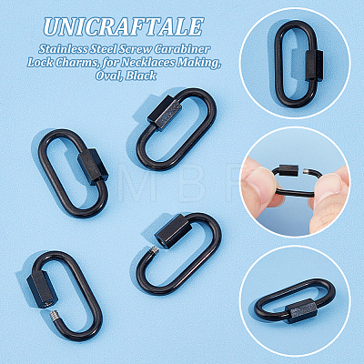 Unicraftale 304 Stainless Steel Screw Carabiner Lock Charms STAS-UN0050-89EB-1