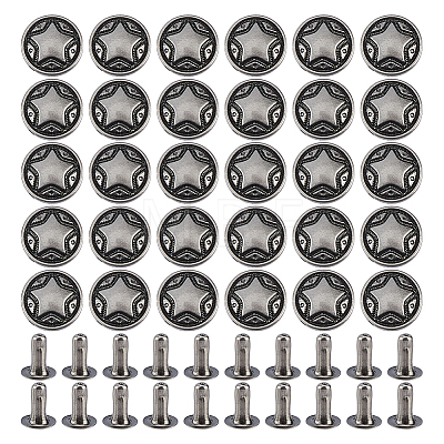 120 Bags Zinc Alloy Decorative Rivets FIND-FH0017-90A-1