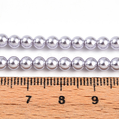 Baking Painted Pearlized Glass Pearl Bead Strands HY-N002-4mm-A04-1