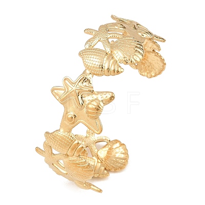 Ocean Theme 304 Stainless Steel Cuff Bangles for Women SA-Z002-03G-01-1