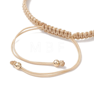 Brass Beaded Braided Bead Bracelets BJEW-JB12817-1