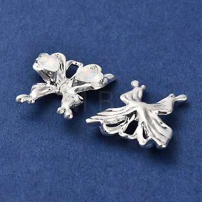 Rack Plating Alloy Rhinestones Pendants PALLOY-D028-02B-S-RS-1