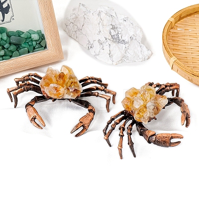 Natural Citrine Crab Display Decorations PW-WG0F92B-02-1