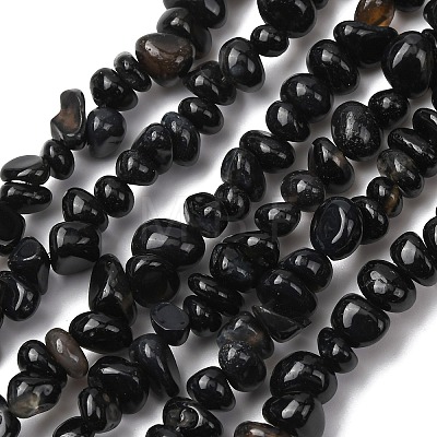 Natural Black Agate Beads Strands G-L655-A01-01A-1