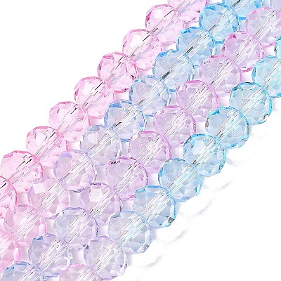 Transparent Painted Glass Beads Strands DGLA-A034-T8mm-A22-1