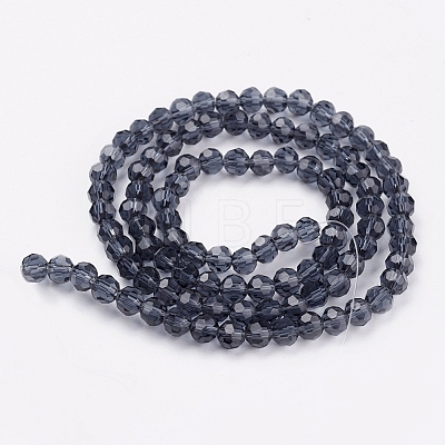 Faceted Round Glass Beads Strands X-EGLA-J042-4mm-03-1