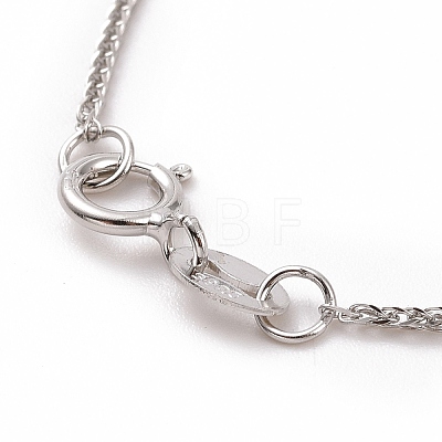 Rhodium Plated 925 Sterling Silver Wheat Chains Necklace for Women STER-I021-07P-1