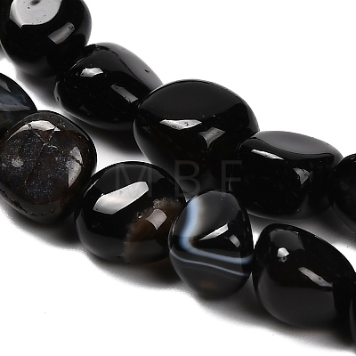 Natural Black Agate(Dyed and Heated) Beads Strands G-P568-C16-01-1