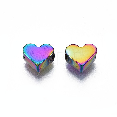 Rack Plating Rainbow Color Alloy Beads PALLOY-S180-340-1