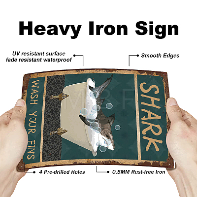 Vintage Metal Tin Sign AJEW-WH0189-177-1