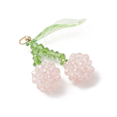 Glass & Acrylic Beaded Pendants PALLOY-MZ01264-01-1
