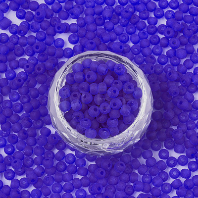 Frosted Colours Glass Beads SEED-S040-04A-05-1