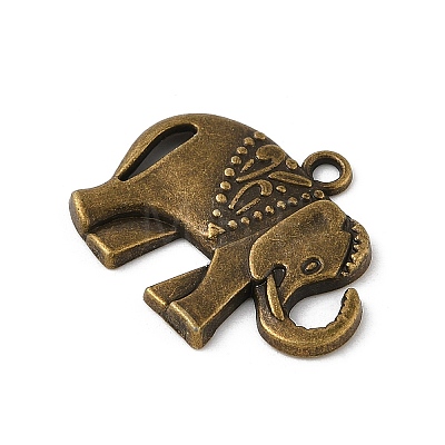 Elephant Tibetan Style Alloy Pendants TIBEP-R344-52AB-FF-1