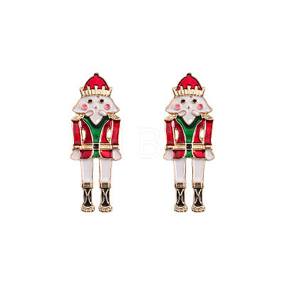 Cartoon Soldier Shape Alloy Enamel Stud Earrings FS-WGA682D-07-1