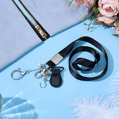 2Pcs Alloy & 304 Stainless Steel Clasps & ABS Plastic Pearl Beaded Zipper Helpers HJEW-PH02480-1