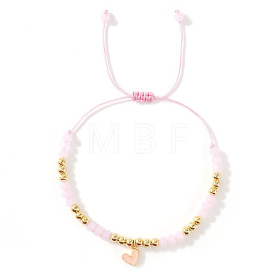 Heart Brass Enamel Charm Bracelets CK5066-4-1