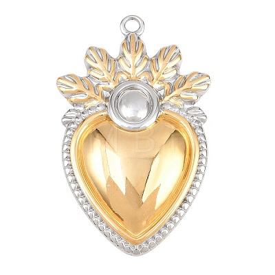 304 Stainless Steel Big Pendants STAS-G398-10GP-1