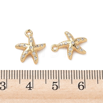 Brass Micro Pave Clear Cubic Zirconia Charms KK-P355-01E-G-1