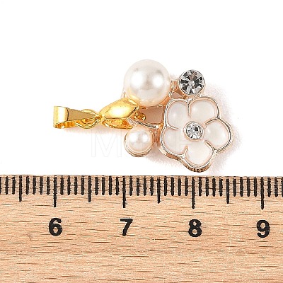 Alloy Rhinestone & ABS Plastic Pearl Enamel Pendants PALLOY-JF05927-1