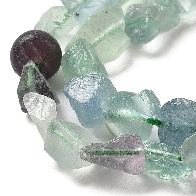 Raw Rough Natural Green Fluorite Beads Strands G-I283-G01-01-1