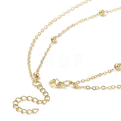 Brass Satellite Chains Double Layer Necklace NJEW-TA00072-1