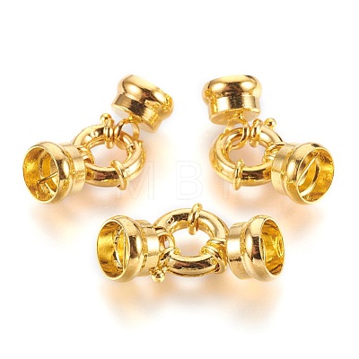 Brass Spring Ring Clasps Sets X-KK-N0036-G-1