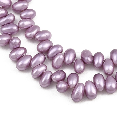 Electroplated Shell Pearl Beads Strands BSHE-B009-A01-5x8mm-03-1