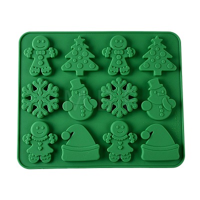 Christmas Rectangle Cake DIY Food Grade Silicone Mold DIY-K075-08-1
