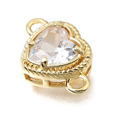 Brass Glass Connector Charms KK-E802-26G-D-1