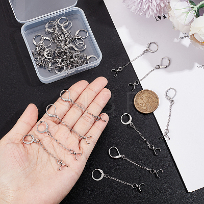 40Pcs 2 Styles 304 Stainless Steel Leverback Earring Findings EJEW-AB00015-1