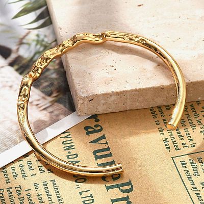 Brass Cuff Bangles for Women BJEW-F482-11G-1