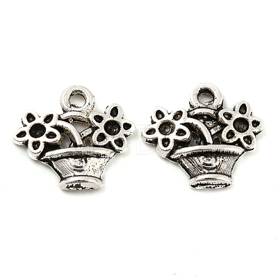 Tibetan Style Alloy Pendant Rhinestone Settings FIND-G065-18AS-1