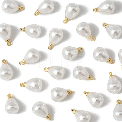 24Pcs ABS Plastic Imitation Pearl Pendants KK-FS0001-77-1