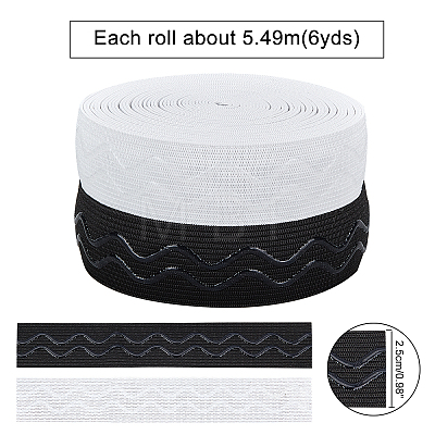  2 Rolls 2 Colors Polyester Ribbon EW-NB0001-07-1