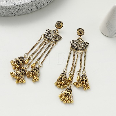Alloy Fan Tassel Chandelier Earrings FS-WG889C6-02-1