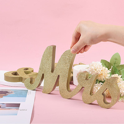 3Pcs 3 Styles Wooden Word Display Decorations AJEW-WH0270-177-1