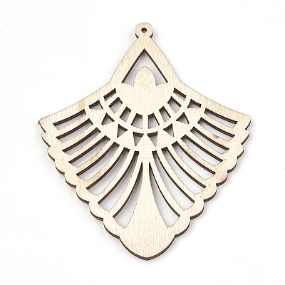 Undyed Wood Big Pendants X-WOOD-T008-31-1