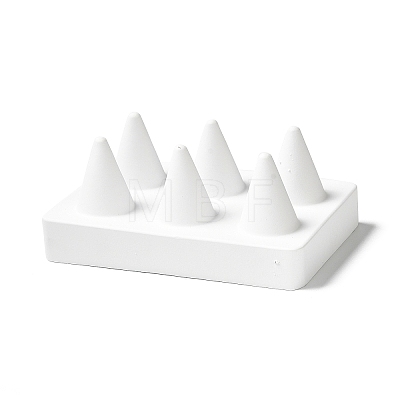 Rectangle Resin Ring Display Stands with 6 Cones Holder ODIS-A012-02-1
